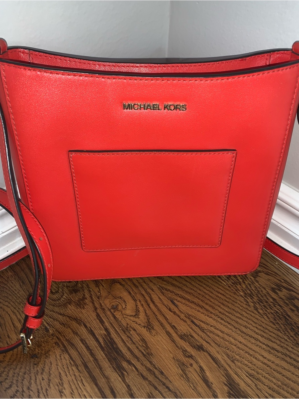 Michael Kors Bright Red Leather Crossbody Bag